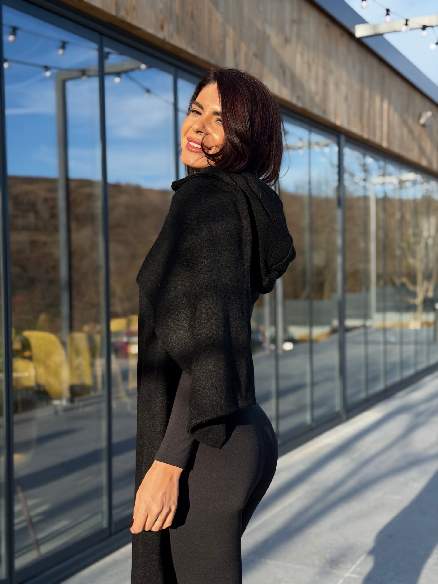 Hooded Scarf - Black