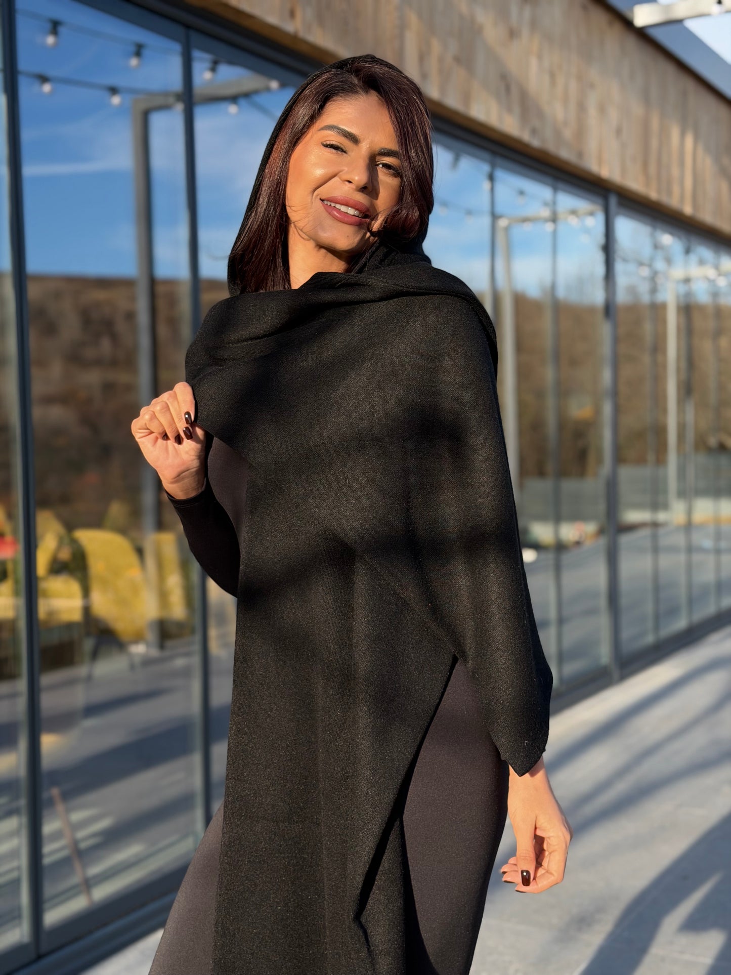 Hooded Scarf - Black