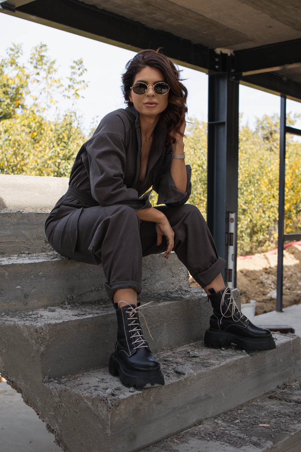 Salopeta Natasha - Gri Inchis