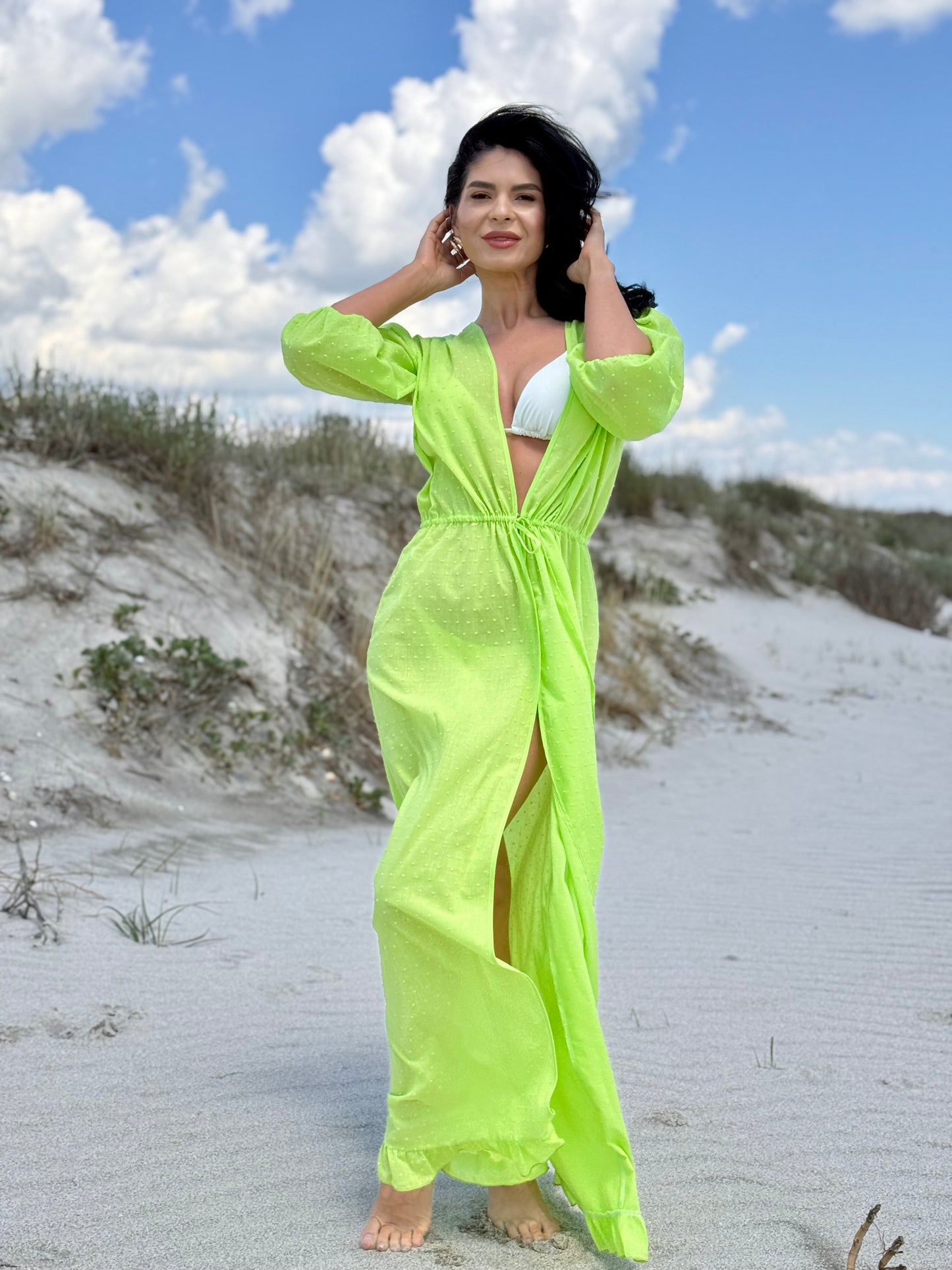 Rochie de Plaja Azure - Verde Neon