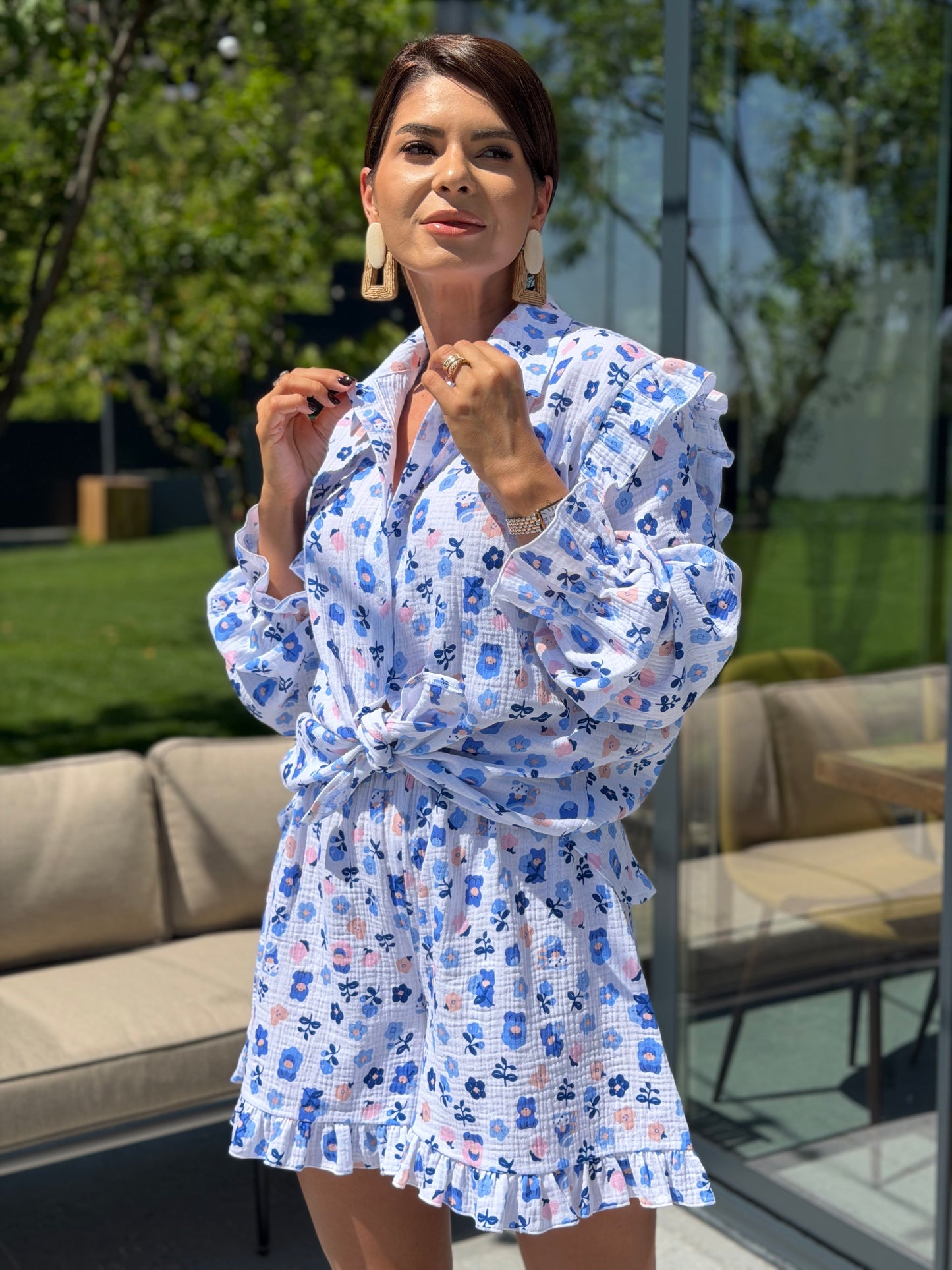 Set Muselina Indira - Baby Blue