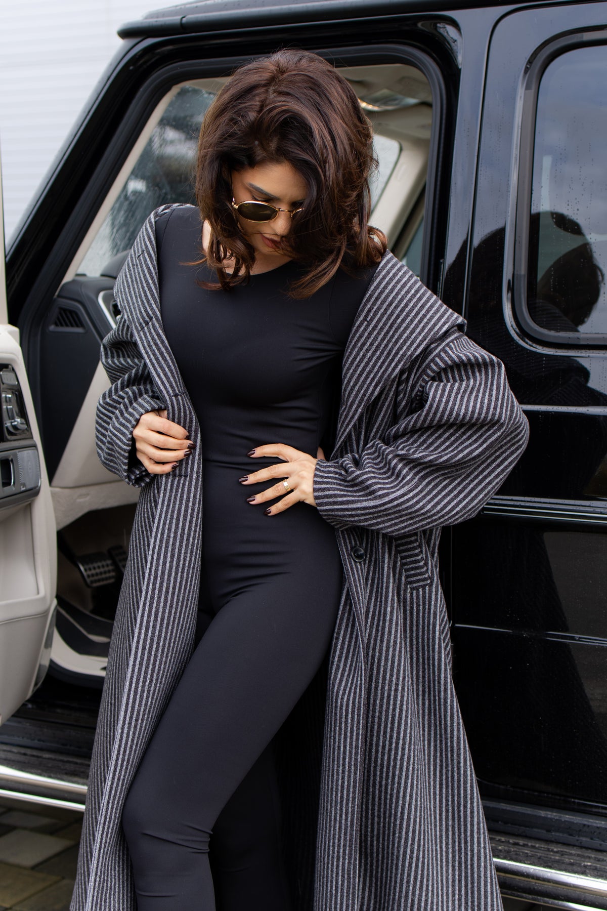 Palton Oversize - Grey Stripes