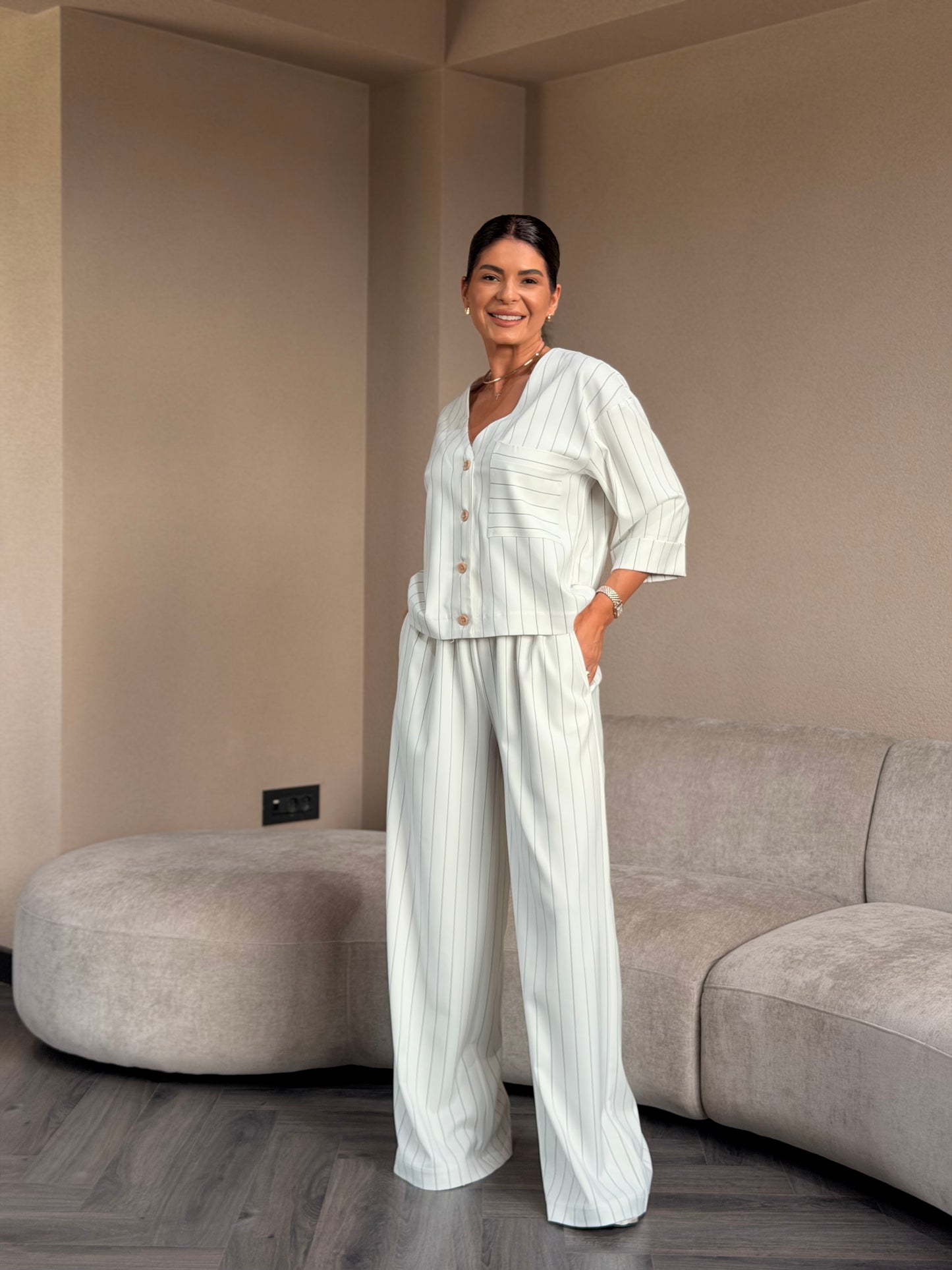 Set Marve - White Pinstripes