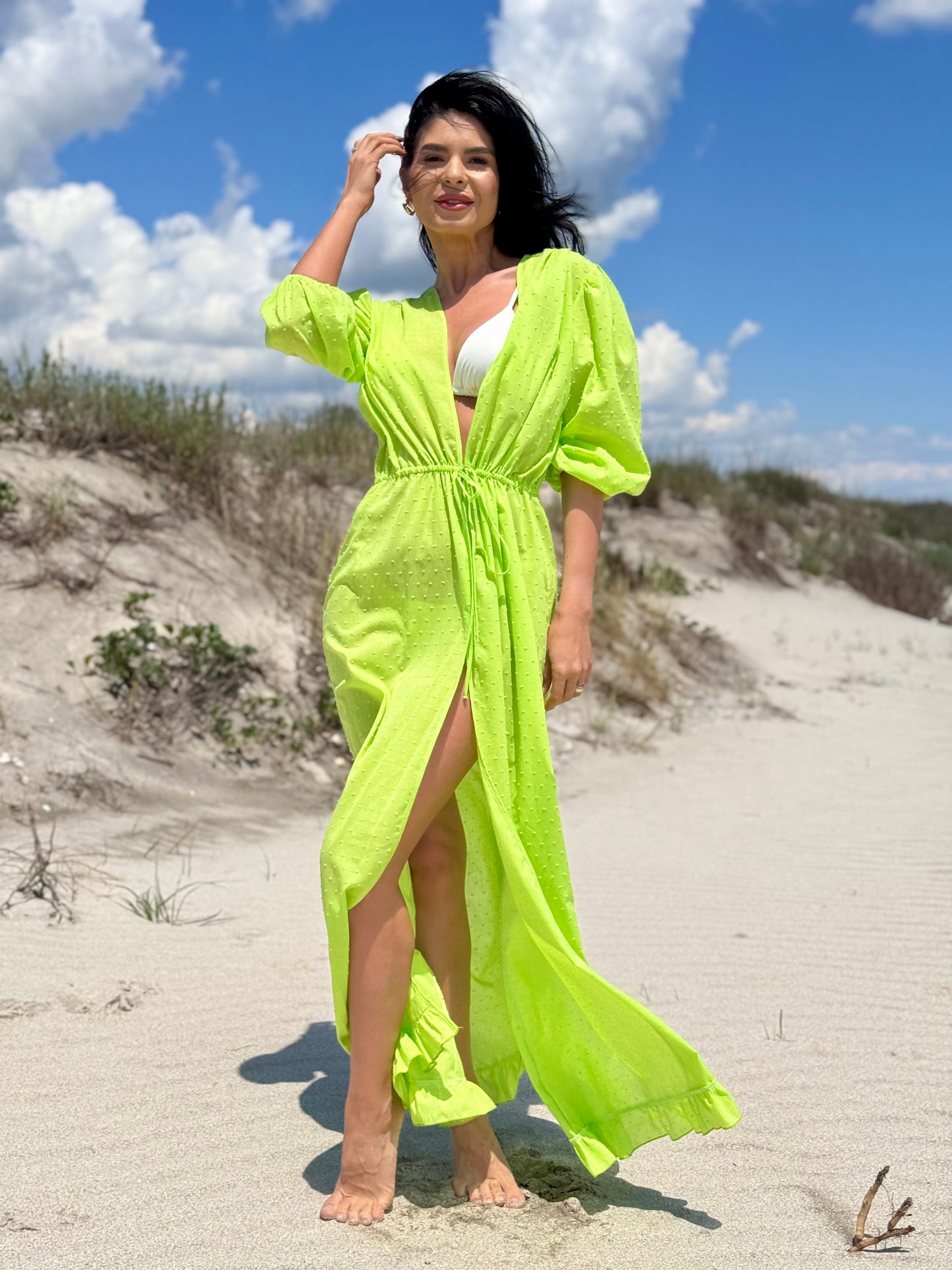 Rochie de Plaja Azure - Verde Neon