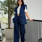 Costum Sunsset - Navy Pinstripe