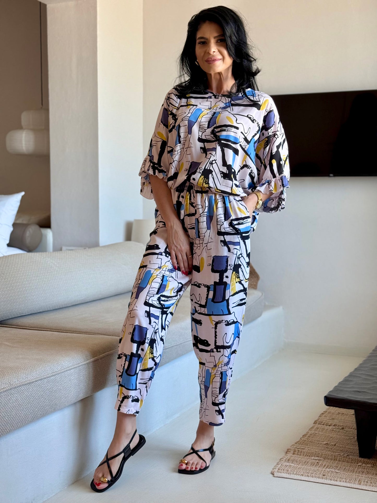 Costum Mareea - Geometric White