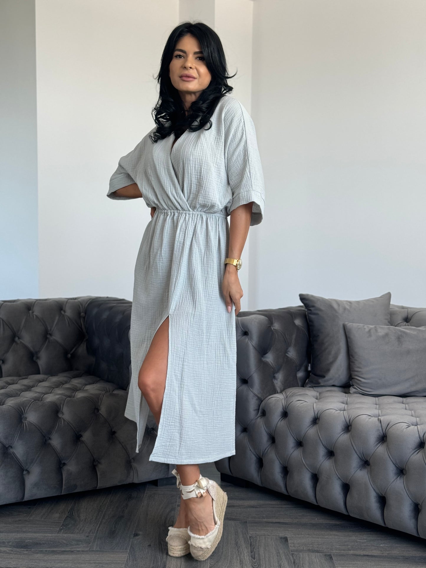 Rochie Angelique - White Gray