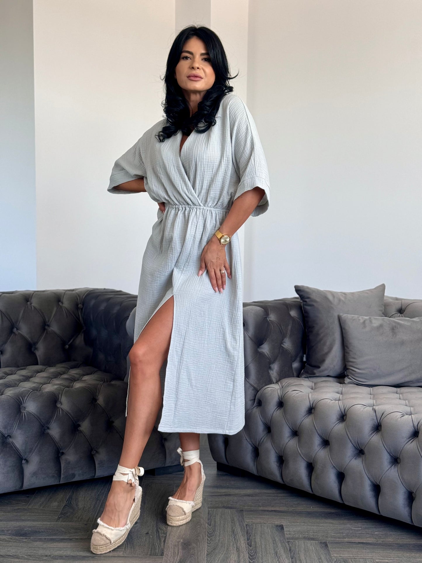 Rochie Angelique - White Gray