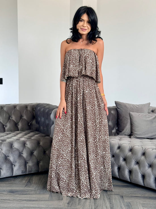 Rochie Lunga ELIZA PRINT -  Brown