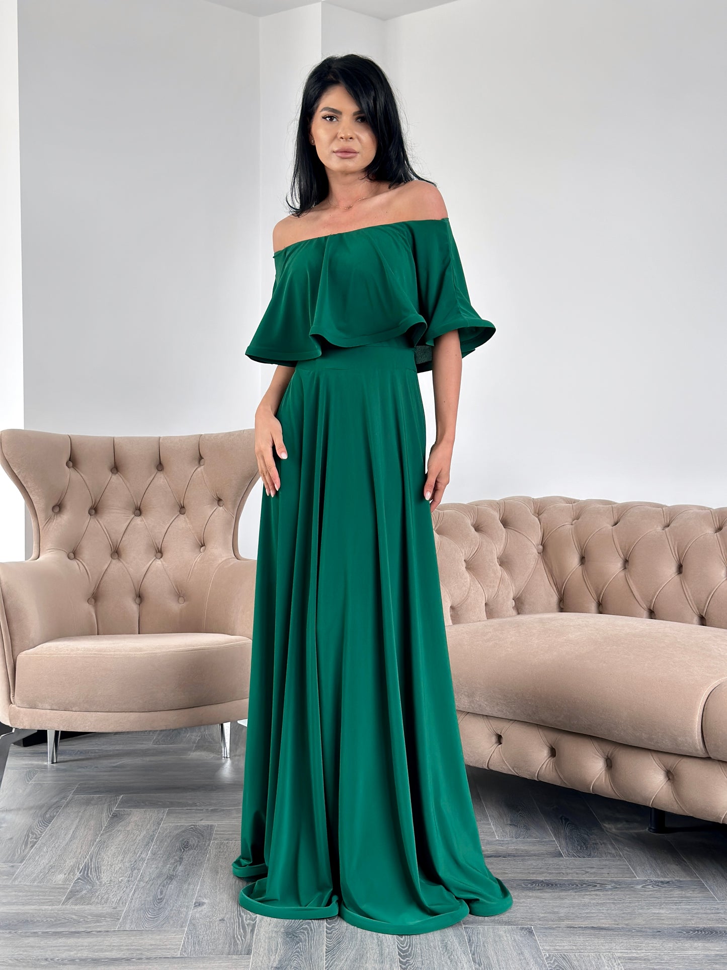 Rochie Lunga ELIZA  - Verde Brad