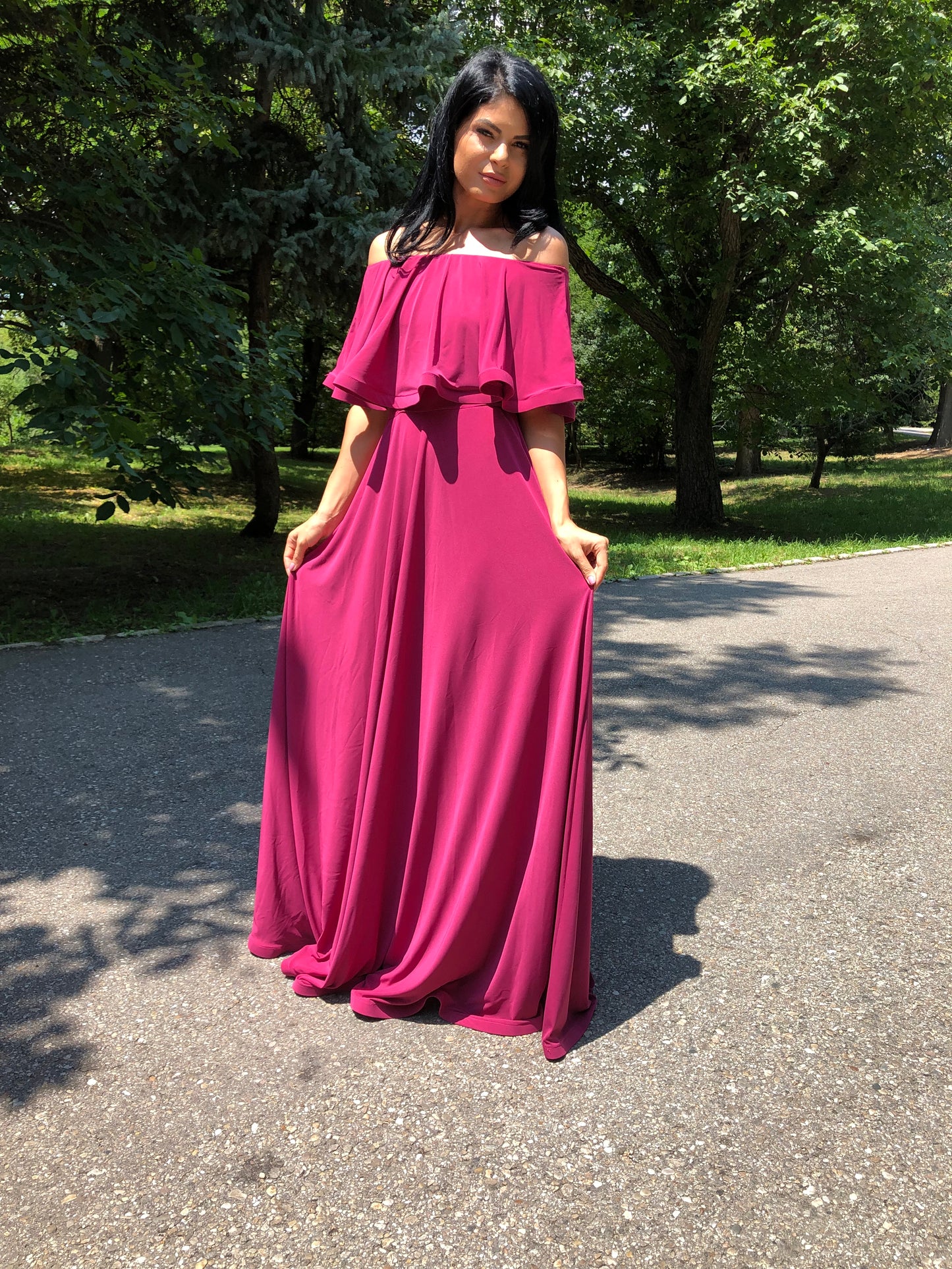 Rochie Lunga ELIZA - Viva Magenta
