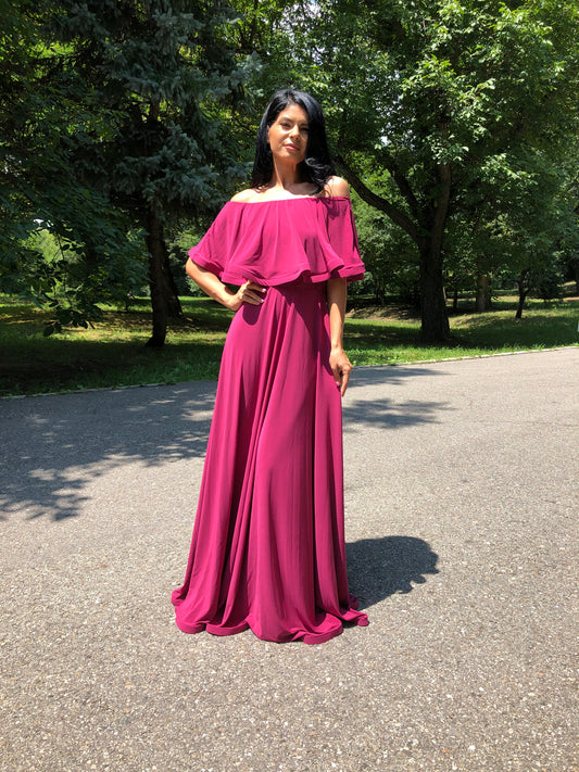Rochie Lunga ELIZA - Viva Magenta
