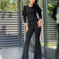 Pantaloni EVAZATI - NEGRU