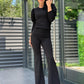 Pantaloni EVAZATI - NEGRU