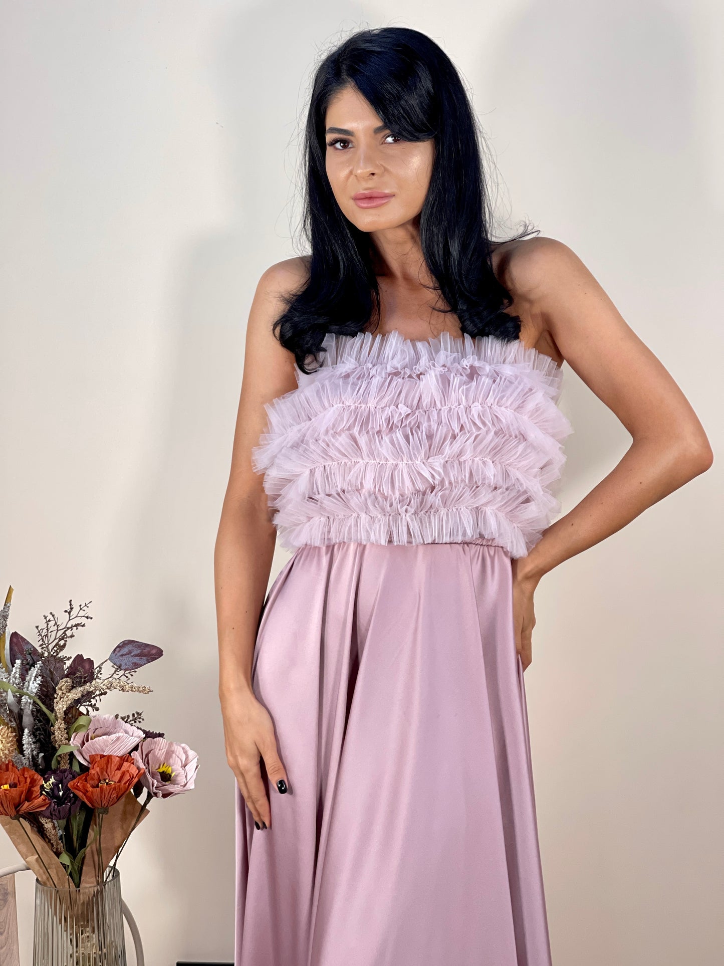 Rochie Tiffany - Roz Pudra